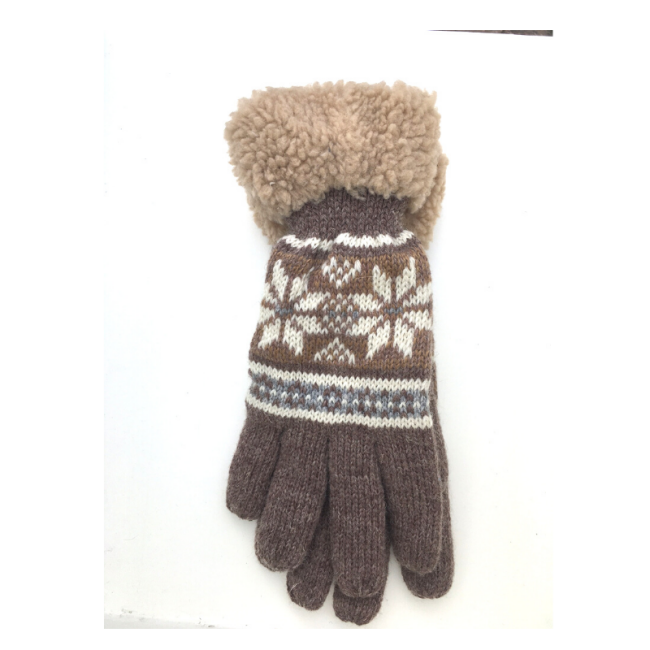 Noorse handschoen grijs/ bruin