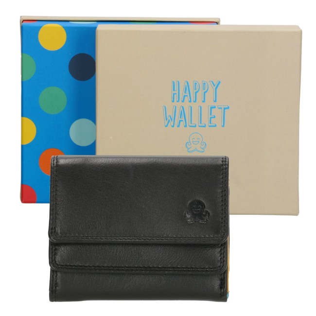 Happy Wallet kleine dames portemonnee zwart-4
