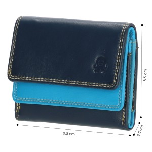 Happy Wallet kleine dames portemonnee blauw