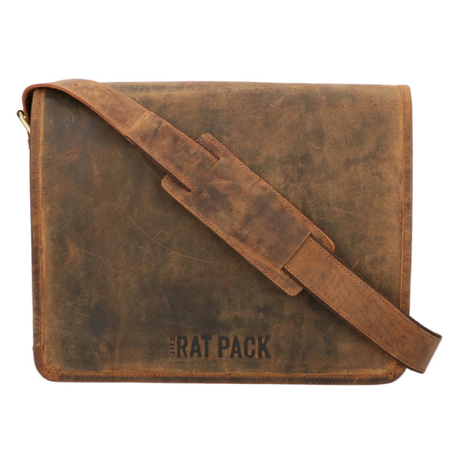 The Ratpack schoudertas 13 inch bruin OF554