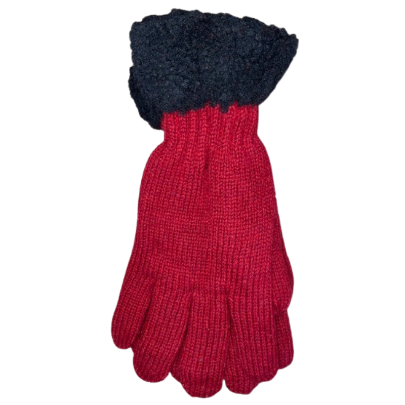 Gelijk weerstand rand Thinsulate handschoenen wol rood - Beunk lederwaren