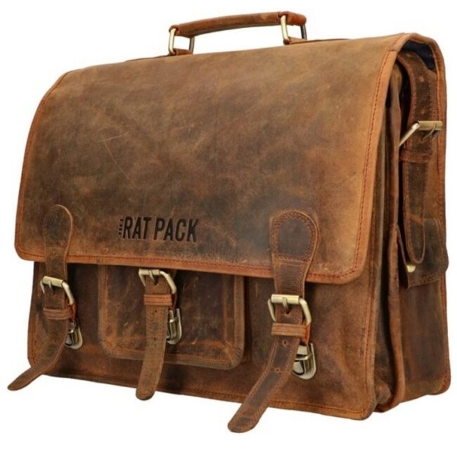 The Ratpack schoudertas 15 inch laptop bruin OF556
