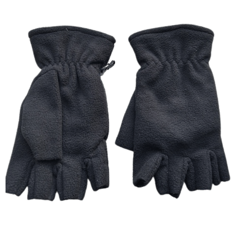 Vingerloze handschoenen - Heren handschoenen - Handschoenen zonder vingers - Thinsulate - Fleece - Zwart - One size - Afbeelding 2