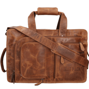 The Rat Pack OF1110/15 leren laptoptas van bruin buffelleer met verstelbare schouderband